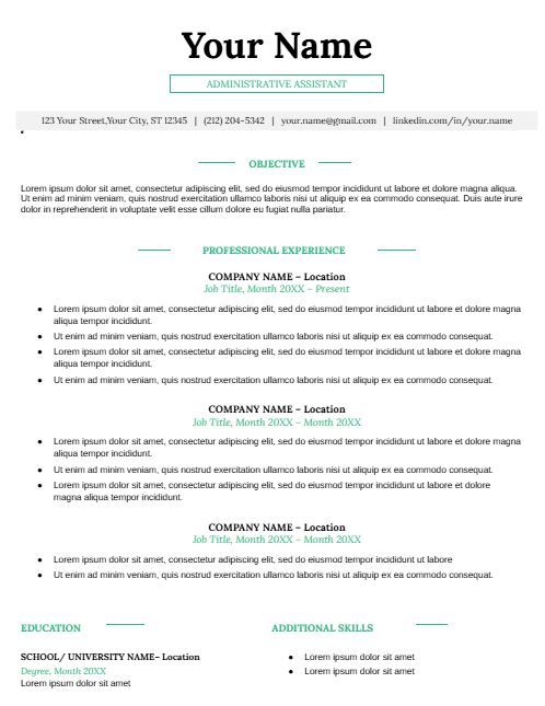 IvoryLearn Google-Docs-Resume-Template-Online ivorylearn.com